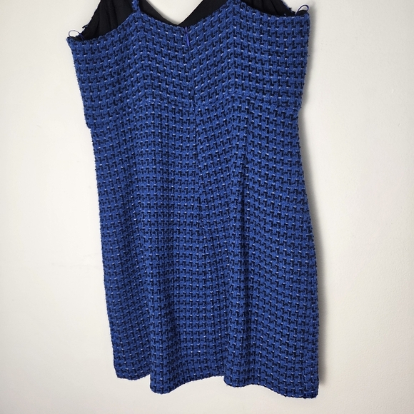 NWT Zara Blue Tweed Textured Mini Dress - Picture 13 of 13